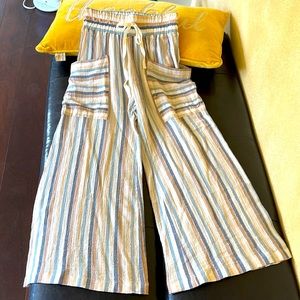 Free People cotton gauze lightweight beach pants flared XS